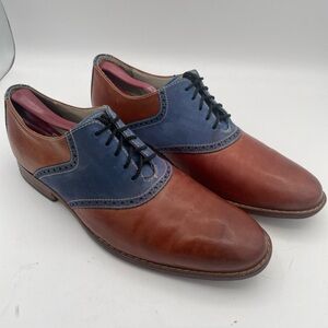 Men's Cole Haan Two-Tone Brown and Blue Leather Oxford Shoes